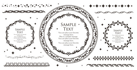 クリスマスのフレームデザインセット