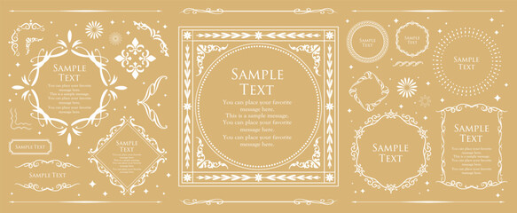 クリスマスのフレームデザインセット