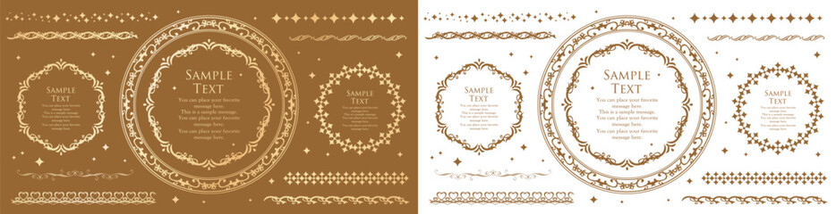 クリスマスのフレームデザインセット