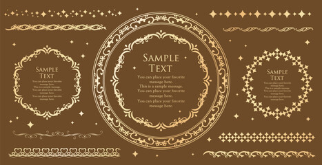 クリスマスのフレームデザインセット