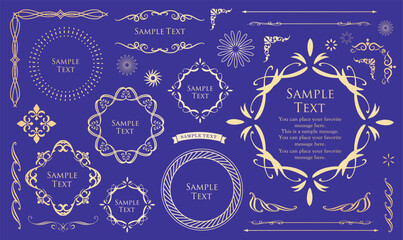 クリスマスのフレームデザインセット