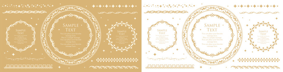 クリスマスのフレームデザインセット