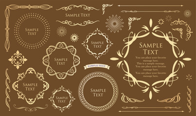 クリスマスのフレームデザインセット