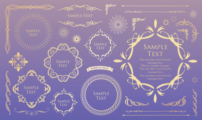 クリスマスのフレームデザインセット