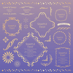 クリスマスのフレームデザインセット