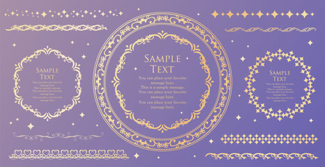 クリスマスのフレームデザインセット