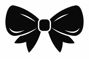 A silhouette black coquette bow vector art on white background