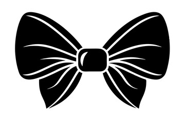 A silhouette black coquette bow vector art on white background