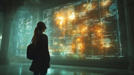 Virtual reality education space with floating formulas