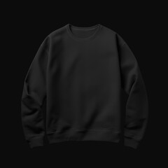 Black Oversized Sweatshirt Mockup on Black Background