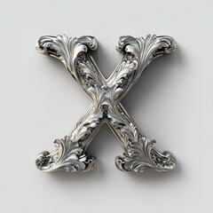 Stylized design of the letter X, isolated on a clean background