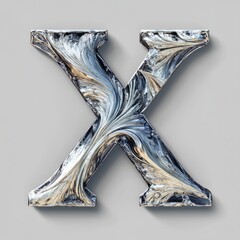 Stylized design of the letter X, isolated on a clean background