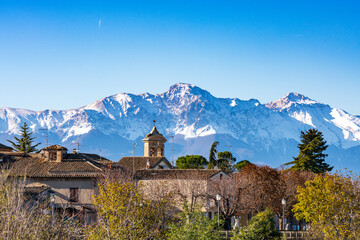 Atri, a small village in Abruzzo with the Apennine mountains in the background