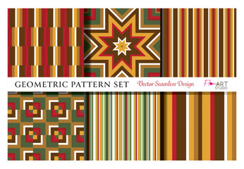 Modern geometric pattern set in natural autumn colors
