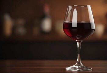 Glass of red wine on a blurred background