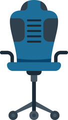 Empty office chair with a high back and armrests is waiting for its user
