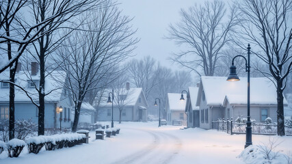 Winter Wonderland - Serene Snowy Village with Cozy Homes32