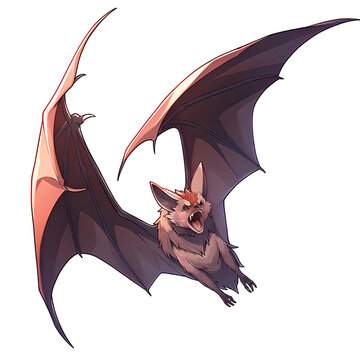 flying bat with open mouth clip art preview