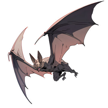 flying bat, dark wings, open mouth clip art preview