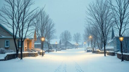 Winter Wonderland - Serene Snowy Village with Cozy Homes19