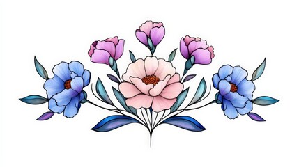 Elegant Watercolor Carnation Bouquet Design