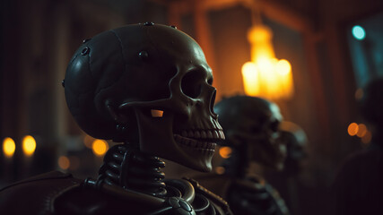 Fototapeta premium Haunting Horrors of All Hallows' Eve - A Chilling Halloween Still Life