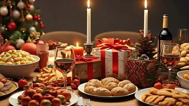 christmas cookies and candle