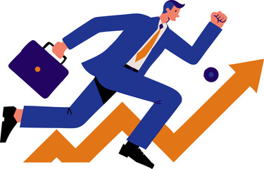 businessman running on the road