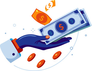 hand holding dollar papers