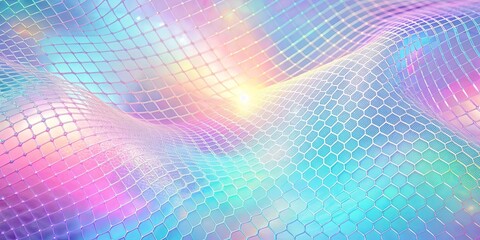 Fototapeta premium Abstract Pastel Gridded Surface with Shimmering Light Effects