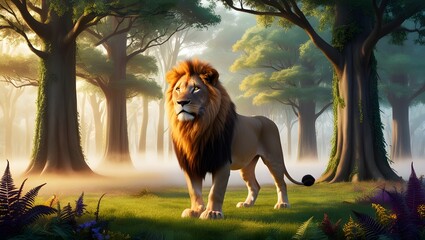 Lion selfie Generative ai