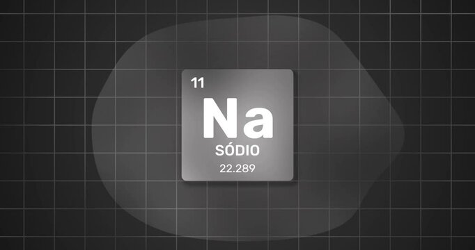 chemical element S&oacute;dio Sodium background in portuguese