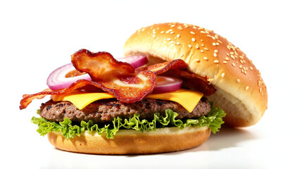 hamburger on a white background