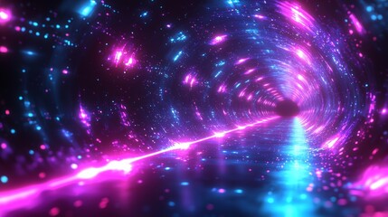 Obraz premium Cosmic Tunnel of Luminous Swirls and Futuristic Glow