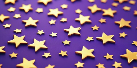 Gold stars on purple surface