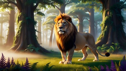 Lion selfie Generative ai