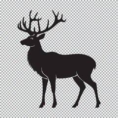 Obraz premium Deer vector silhouette isolated on a transparent background
