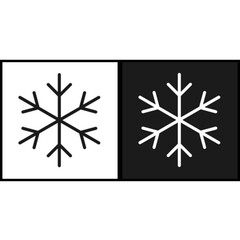 two black and white snowflake icons