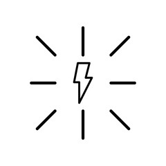 lightning icon, energy, sign symbol logo illustration vector, isolated on white