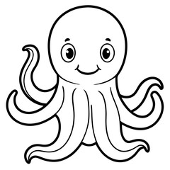 Vintage illustration with an octopus for seafood theme.