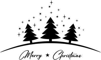 illustration christmas card with christmas tree vector