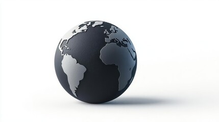 Fototapeta premium a minimalist globe, geography element, clean vector art, monochromatic with subtle gradients, isolated on white background