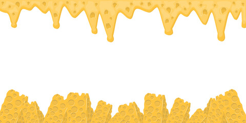 Background cheese or cheese pattern drips of melted cheese with bubbles