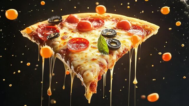 A slice of pizza with cheese and pepperoni on it