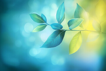 Fototapeta premium Abstract bokeh with natural green and blue background