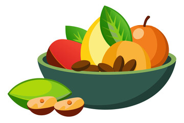 Healthy Snack Idea- Mixed Nuts, Fruits, and Juicy Mango