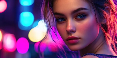 Naklejka premium Young woman with long hair