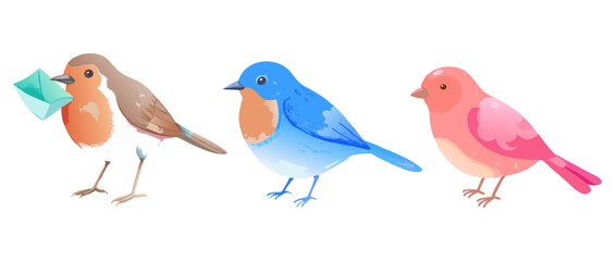 Fototapeta premium Hand Draw Watercolour Bird Vector illustration