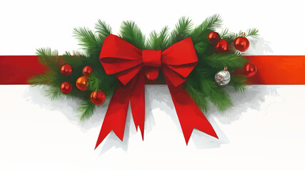 bow and fir christmas decoration