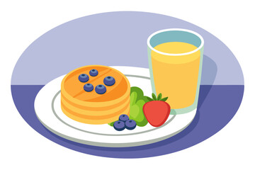 Healthy Breakfast Plate with Fresh Berries and Orange Juice Delight